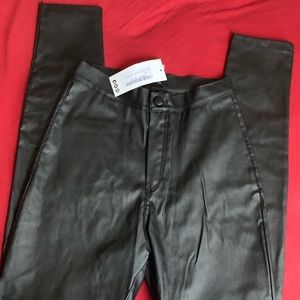 boohoo matte faux leather high waisted skinny